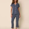 Cat's Pajamas - Classic Pima Knit Capri Pajama Set -Nic Zoe Fashion Store 225859GRHGRPRODUCT 01