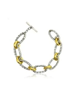Tat2 Designs - Silver Two-toned Ravelle Chain Bracelet