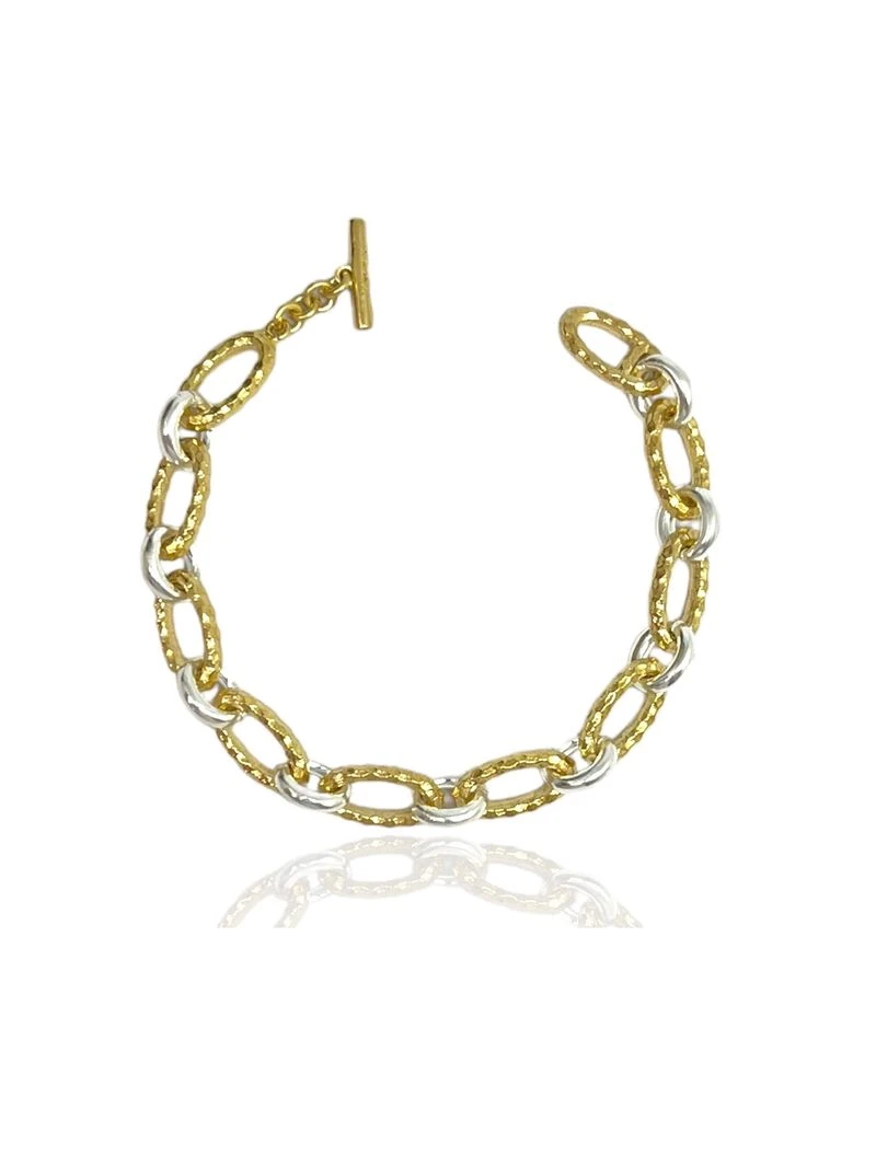 Tat2 Designs - Gold Two-toned Ravelle Chain Bracelet 3 Tat2 Designs - Gold Two-toned Ravelle Chain Bracelet