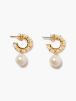 Chan Luu - Gold And Pearl Detail Hoops