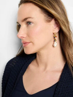 Chan Luu - Multi Gem With Pearl Earrings