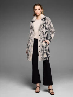 Gold Label Textured Double Knit Diamond Coat