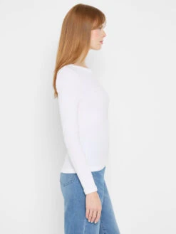 Perfect Knit Rib Long Sleeve Crew Tee -Nic Zoe Fashion Store F251025 PWH PRODUCT 03