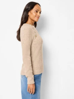 Soft Thermal Button Top -Nic Zoe Fashion Store F251033 WAL PRODUCT 03