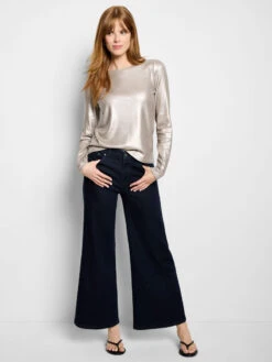 Glazed Rib Boat Neck Tee -Nic Zoe Fashion Store F251085 TAU PRODUCT 02