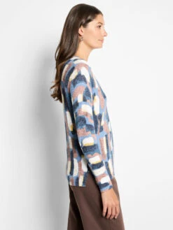 Brushstrokes Waffle V-Neck Sweater -Nic Zoe Fashion Store F251110 NUM PRODUCT 03