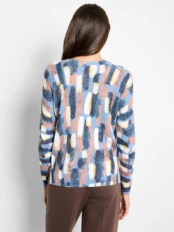 Brushstrokes Waffle V-Neck Sweater -Nic Zoe Fashion Store F251110 NUM PRODUCT 04