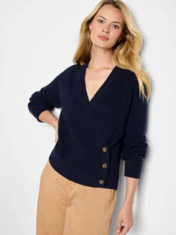 Shaker Stitch Wrap Sweater