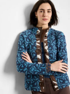 Quilted Faux Leather Trim Jacket -Nic Zoe Fashion Store F251113 BLT PRODUCT 01