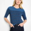Stripe Pure Cotton Sweater Tee 1 Stripe Pure Cotton Sweater Tee -Nic Zoe Fashion Store F251120 BLT PRODUCT 01