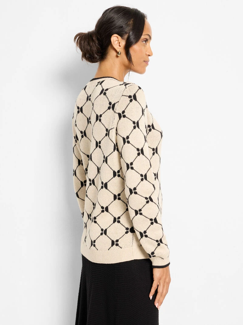 Geo Argyle Doubleknit Sweater 5 Geo Argyle Doubleknit Sweater - Image 3