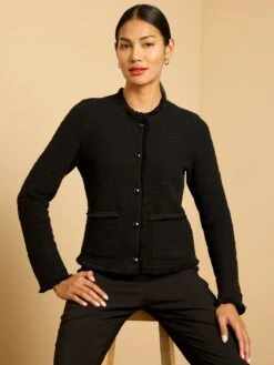 Fringe Mix Femme Knit Jacket