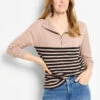 Zip Neck Saddle Sweater 2 Zip Neck Saddle Sweater -Nic Zoe Fashion Store F251148 NUM PRODUCT 01
