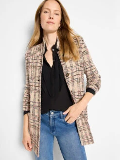 Stitchy Plaid Knit Blazer -Nic Zoe Fashion Store F251149 NUM PRODUCT 01