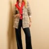 Stitchy Plaid Knit Blazer -Nic Zoe Fashion Store F251149NUMPRODUCT 02A