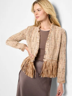 Iconic Cork Fringe Knit Jacket 11 Iconic Cork Fringe Knit Jacket -Nic Zoe Fashion Store F251163 NUM PRODUCT 01