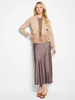 Iconic Cork Fringe Knit Jacket 12 Iconic Cork Fringe Knit Jacket -Nic Zoe Fashion Store F251163 NUM PRODUCT 02