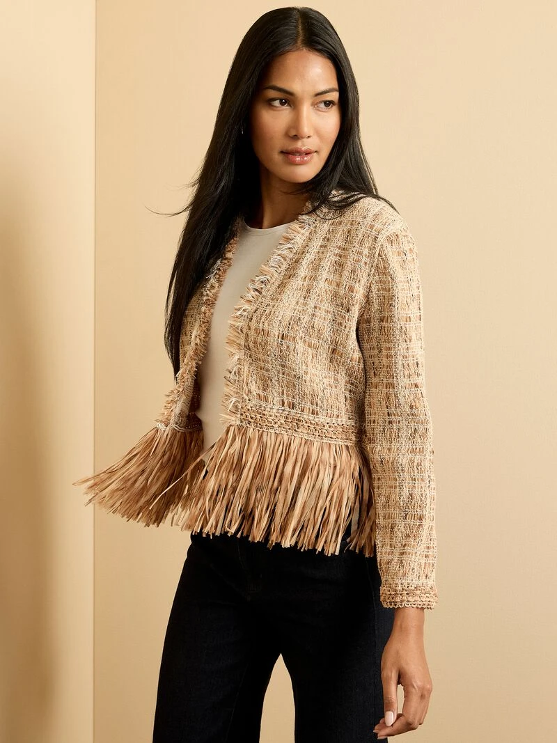 Iconic Cork Fringe Knit Jacket 3 Iconic Cork Fringe Knit Jacket