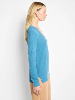 Waffle Stitch V-Neck Sweater 10 Waffle Stitch V-Neck Sweater -Nic Zoe Fashion Store F251168 PEA PRODUCT 03