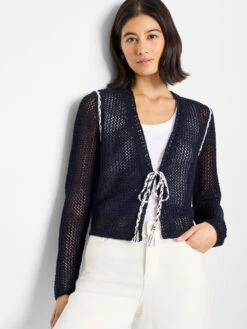 Mesh Tie Cardigan