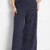 30" Destination Stripe Wide-Leg Knit Pant