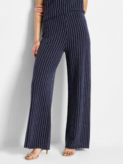 27" Destination Stripe Wide-Leg Knit Pant