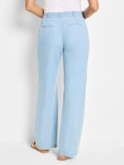31" Denim Linen Wide-Leg Pant -Nic Zoe Fashion Store M251829MDWPRODUCT 04