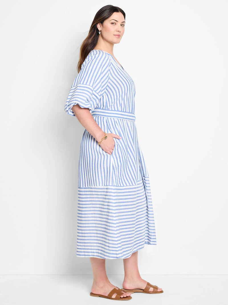 Double Gauze Mixed Stripe Dress 4 Double Gauze Mixed Stripe Dress - Image 2