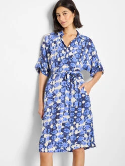 Shibori Stone Belted Devon Dress
