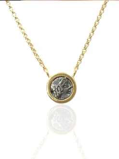 Tat2 Designs - Gold Flora Coin Necklace