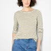 NZT Long Sleeve Stripe Boat Tee -Nic Zoe Fashion Store NZTF252044 GRI PRODUCT 01