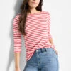 NZT 3/4 Sleeve Stripe Boat Tee -Nic Zoe Fashion Store NZTM252002PKMPRODUCT 01