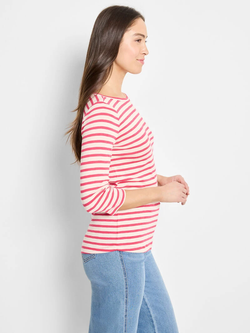 NZT 3/4 Sleeve Stripe Boat Tee 4 NZT 3/4 Sleeve Stripe Boat Tee - Image 2