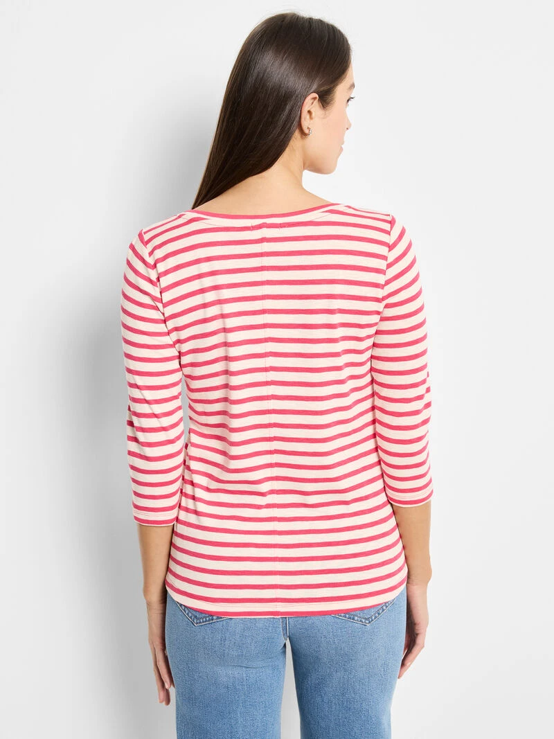 NZT 3/4 Sleeve Stripe Boat Tee 5 NZT 3/4 Sleeve Stripe Boat Tee - Image 3