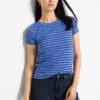 NZT Short Sleeve Crew Neck Striped Tee -Nic Zoe Fashion Store NZTM252003BLTPRODUCT 01