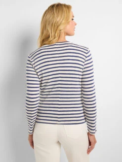 NZT Striped Snap Front Cardigan -Nic Zoe Fashion Store NZTS252001 BLT PRODUCT 04