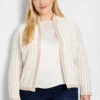 Pinstripe Notch Collar Knit Jacket -Nic Zoe Fashion Store S251137WNUMPRODUCT 01