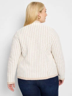 Pinstripe Notch Collar Knit Jacket -Nic Zoe Fashion Store S251137WNUMPRODUCT 04