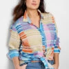 Sunset Stripe Cotton Boyfriend Shirt 1 Sunset Stripe Cotton Boyfriend Shirt -Nic Zoe Fashion Store S251636WBLTPRODUCT 01