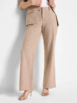 31" Linen Cotton Eliot Wide-Leg Pant